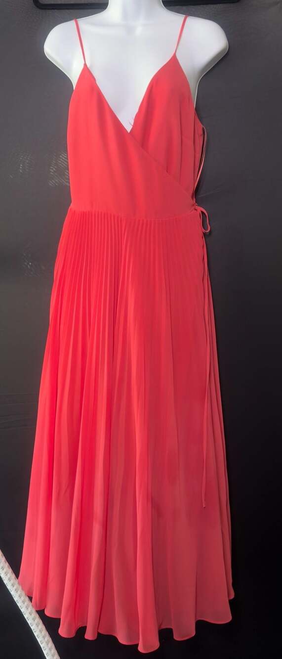 1.STATE Women's Size M Coral Pleated Wrap Maxi Dress